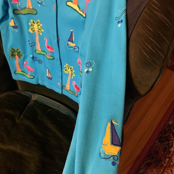 Michael Simon cotton knit button front top cardigan. Look at all photos. - Picture 8 of 9